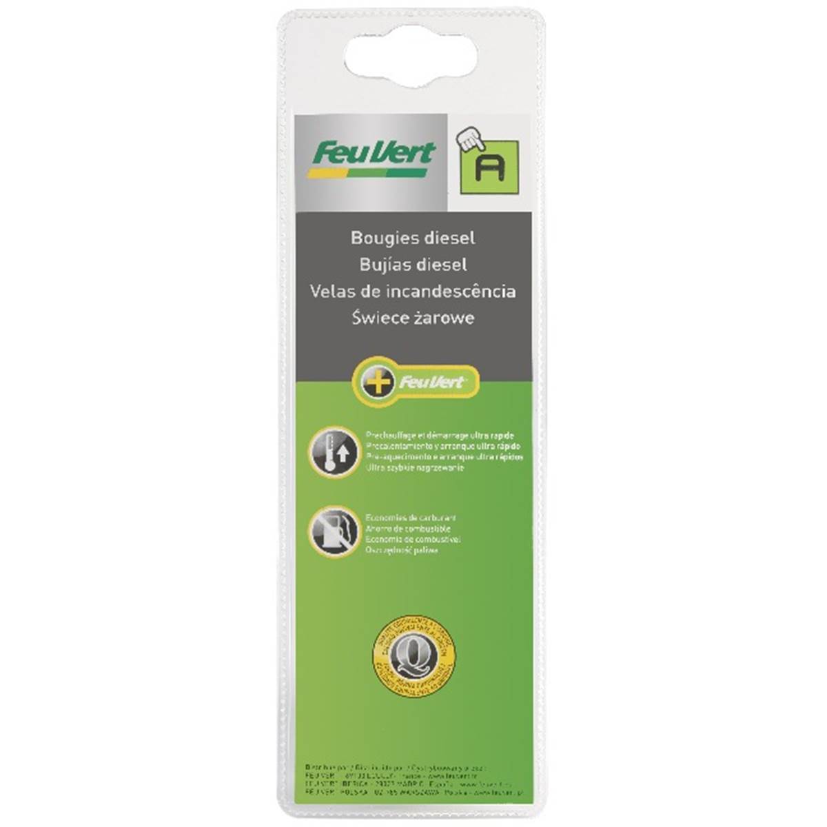 Lot de 2 bougies de préchauffage Feu Vert A