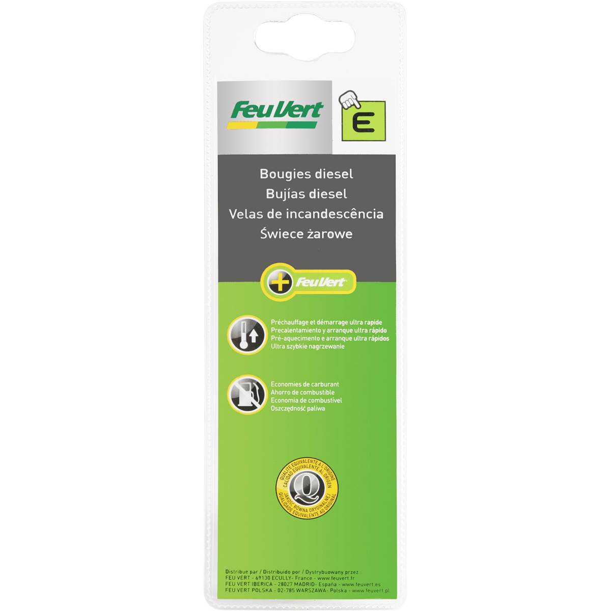 Lot de 2 bougies de préchauffage Feu Vert E