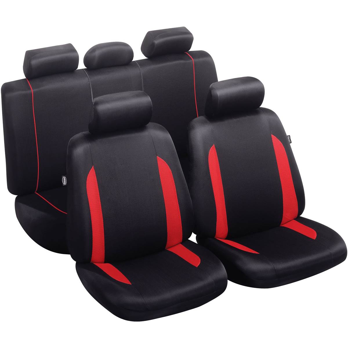 Jeu complet de housses de sièges universelles fractionnables Combloux ROADACCESS noires/rouges