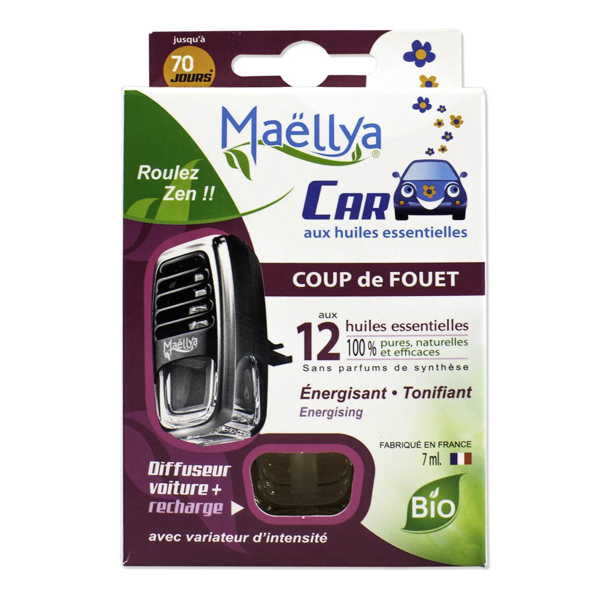 Désodorisant voiture Coup de fouet Diffuseur + Recharge MAELLYA