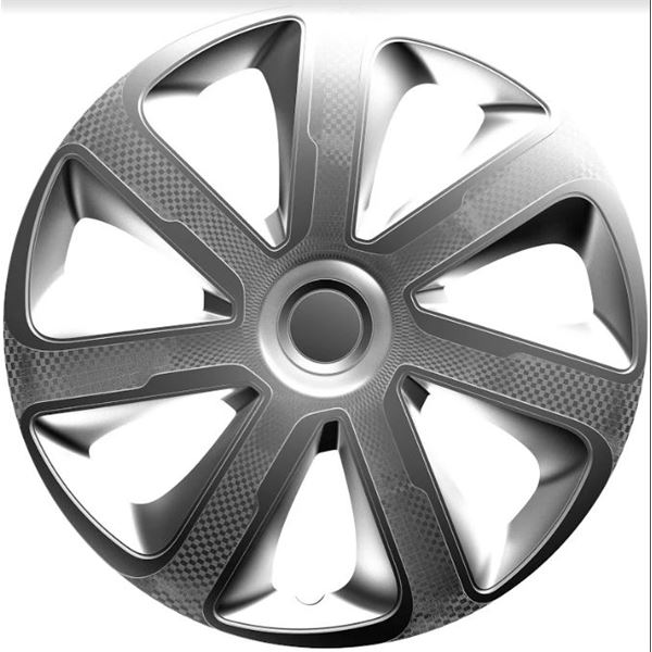 SYNCHRO : Enjoliveurs Denver Silver/Black 17 Pouces - 4 pièces, ABS, Installation par clipsage - La piece auto
