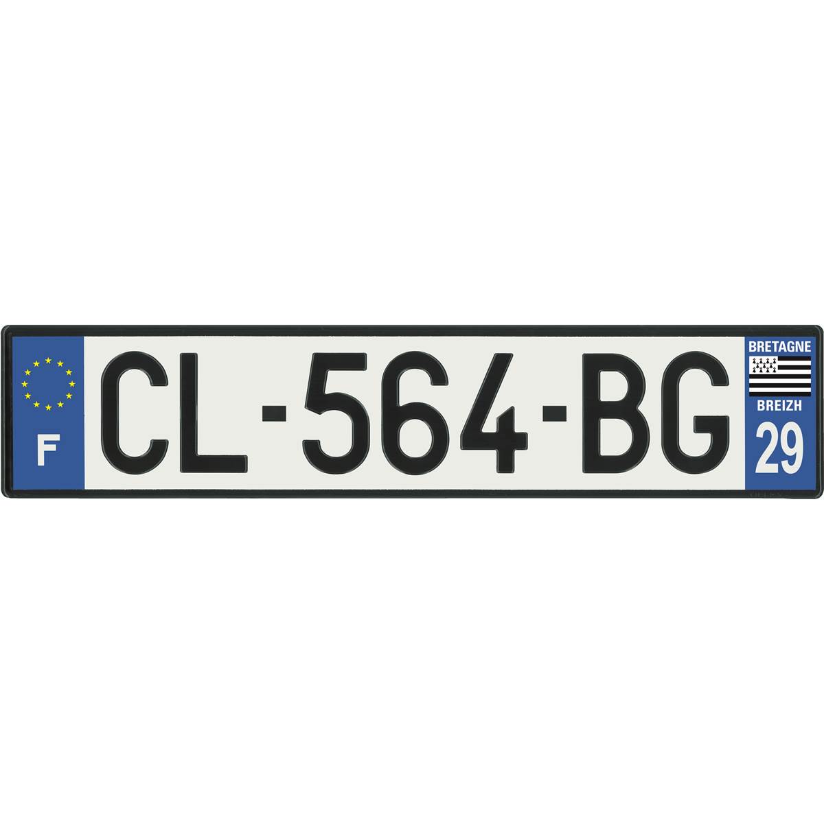 Plaque immatriculation alu basic 520 x 110 mm département 29