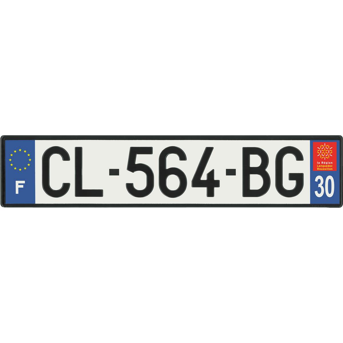 Plaque immatriculation alu basic 520 x 110 mm département 30