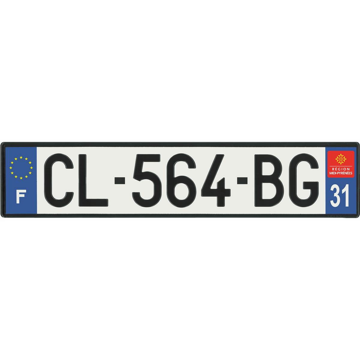 Plaque immatriculation alu basic 520 x 110 mm département 31