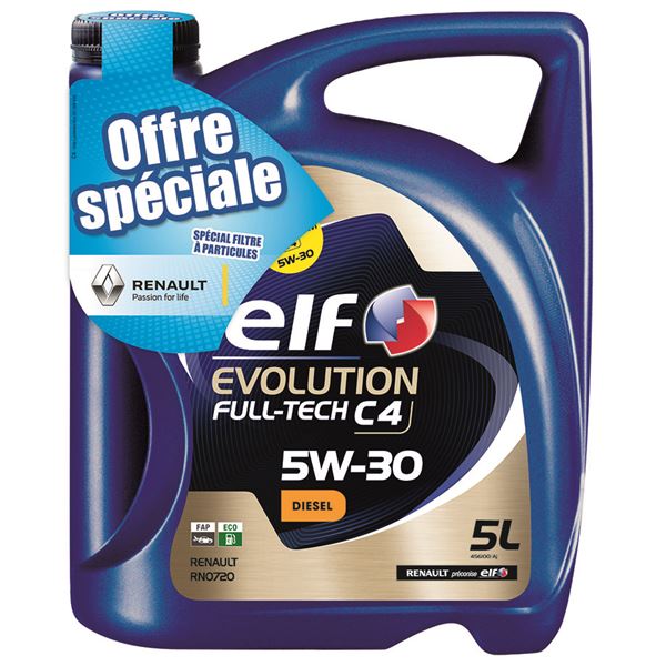 Huile moteur ELF Evolution FULLTECH C4 DIESEL, de viscosité 5W30 5L